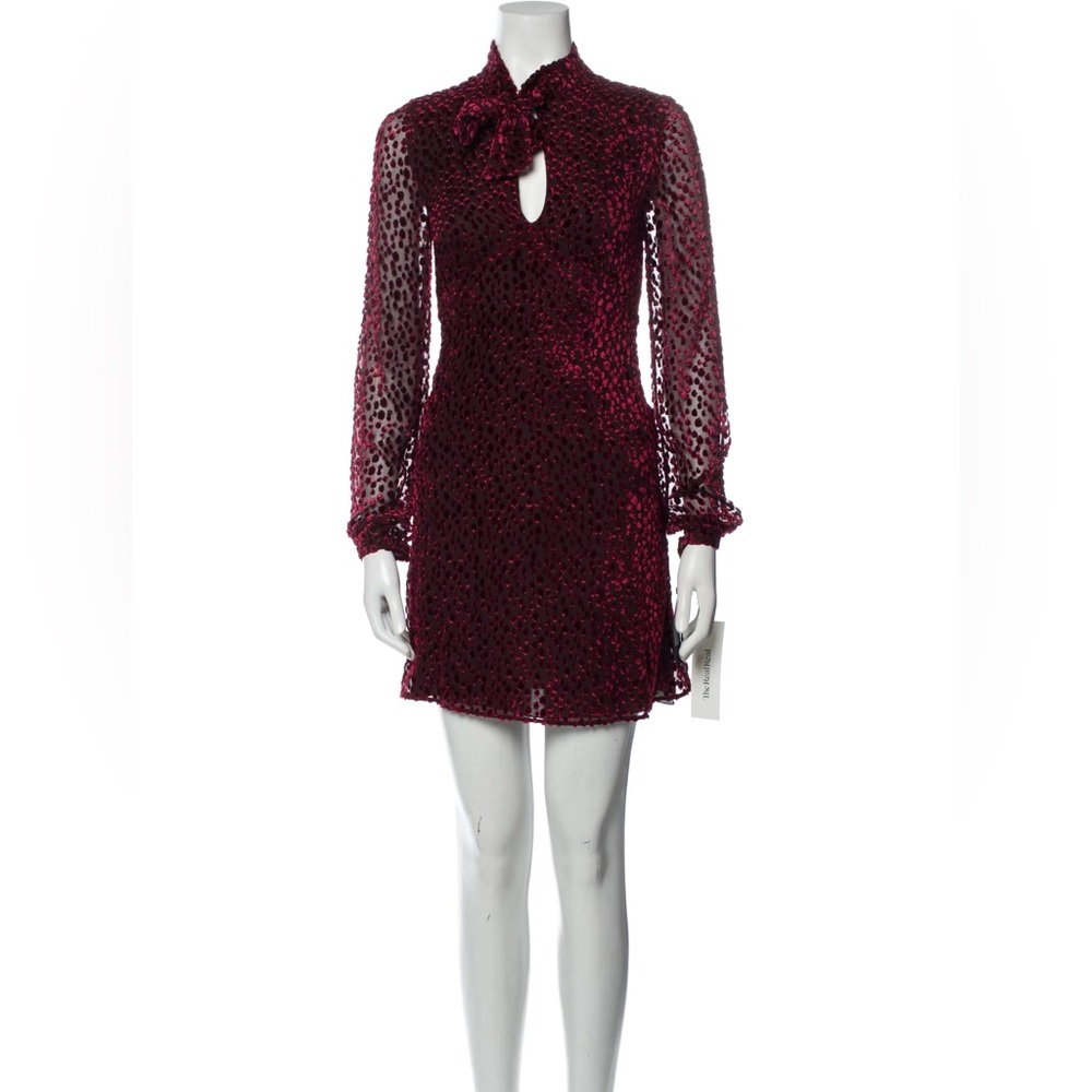 Saint Laurent Printed Mini Long Sleeve Dress Size 36